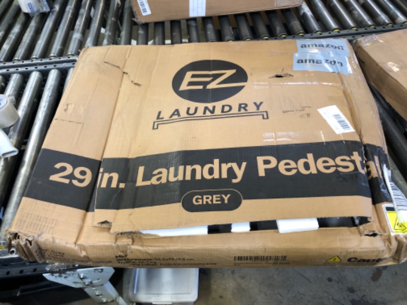 Photo 1 of EZ Laundry Steel Alloy Washer and Dryer Pedestal 29" - Ergonomic 18" Height - Gray - Easy Setup with Pull Out Shelf, Drain Pan & Hose - Holds 800 lbs - Reduces Back Pain - Universal Laundry Platform