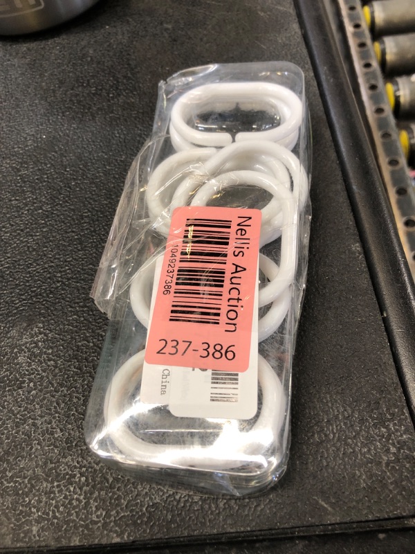 Photo 1 of 12 pcs Shower Curtain Rings Plastic Shower Curtain Hooks C-Shaped Rings Hook Hanger Bath Drape Loop Clip Glide for Bathroom Shower Window Rod(White)