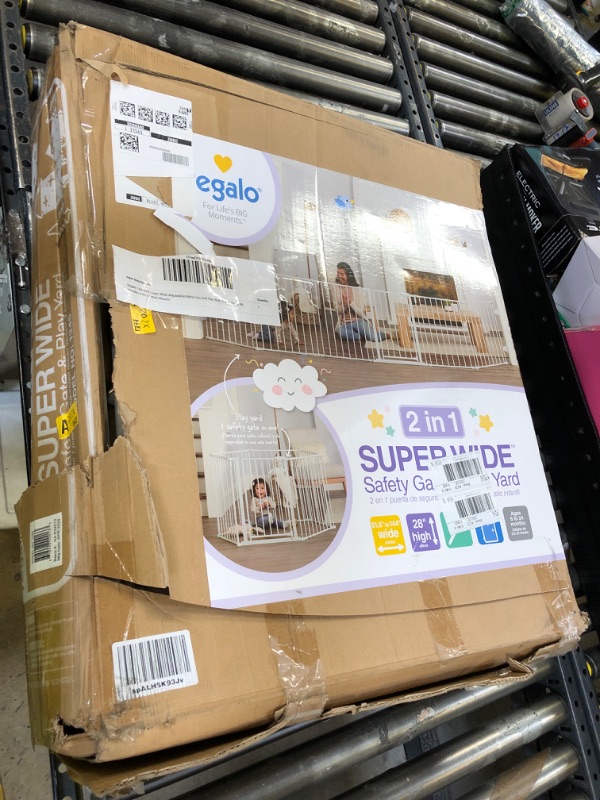 Photo 1 of Regalo 144-Inch Super Wide Adjustable Baby Gate and Play Yard, 2-In-1, Bonus Kit, Includes 4 Set of Wall Mounts