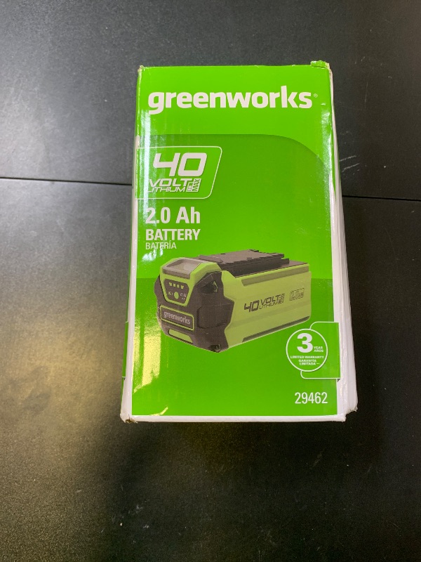 Photo 1 of Greenworks 40V 2.0Ah Lithium-Ion Battery (Genuine Greenworks Battery / 75+ Compatible Tools)