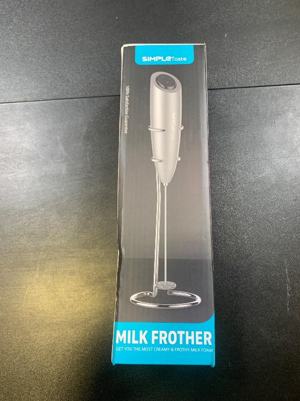 Photo 1 of SIMPLETaste Milk Frother Handheld Battery Operated Electric Foam Maker, Drink Mixer with Stainless Steel Whisk and Stand for Cappuccino, Bulletproof Coffee, Latte