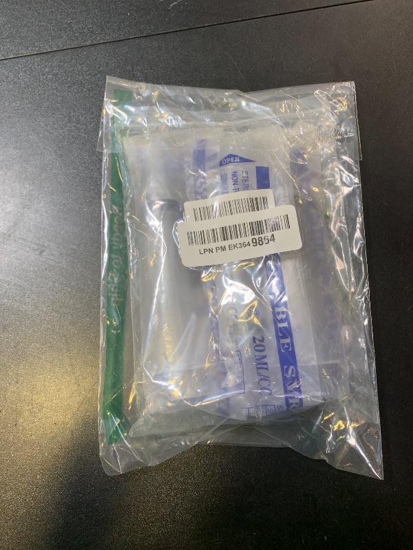 Photo 1 of 20ml Syringe for Liquid, Oral, Scientific Labs, Measurement, Dispensing, with Cap- 3 Pack 20ml Syringes