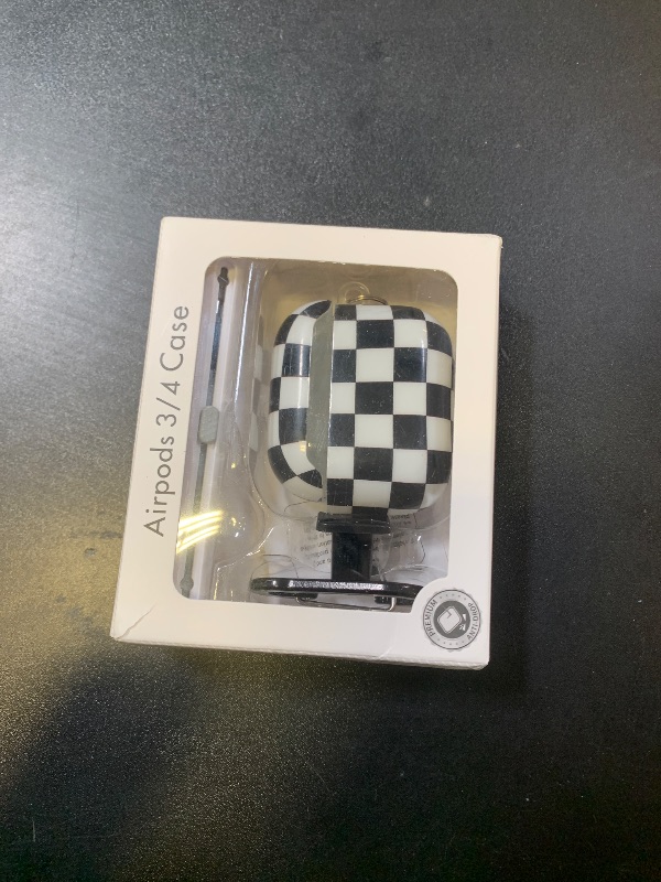 Photo 1 of with Safety Lock for AirPods 4 Case 2024, TPU Clear AirPod 4th Generation Case,Air Pod 4 Cases for Women Girly, AirPods 4 with Active Noise Cancellation Cases with Cleaner Kit - Checkerboard