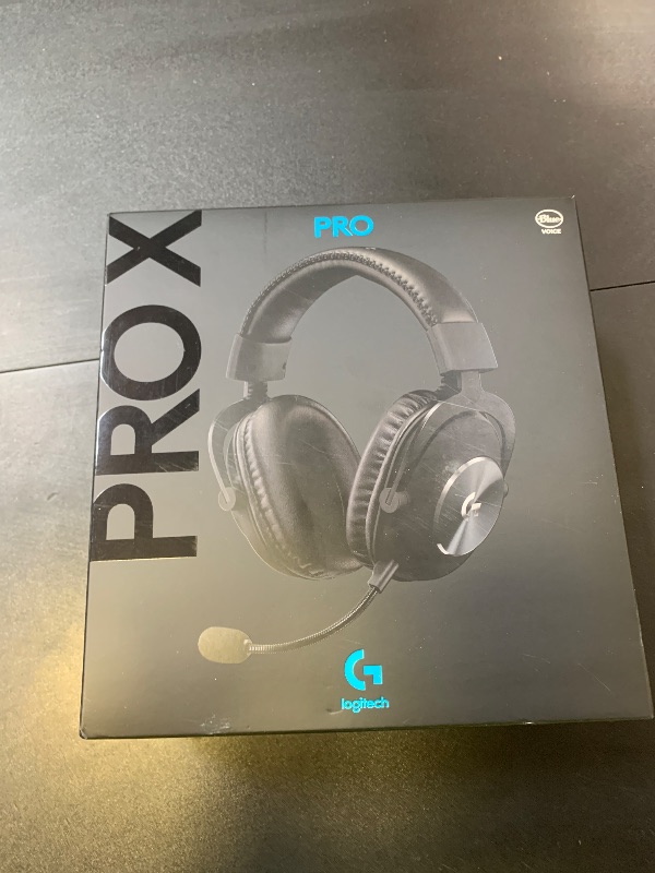 Photo 1 of Logitech G Pro X Wired Gaming Headset: Blue VO!CE Detachable Boom Mic, DTS 7.1, 50 mm Drivers, USB/3.5mm Aux, Spare Memory Foam Ear Pads, USB DAC & Bag Included - Black