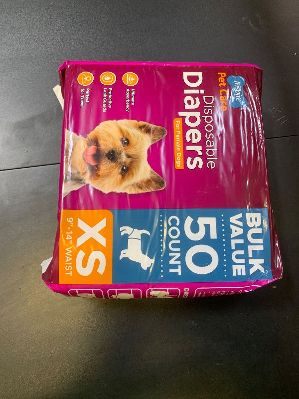 Photo 1 of Inspire Pet Care Dog Diapers Female Dogs | Bulk Value Doggie Incontinence, Accidents, for Heat, Pee or Period and Housebreaking (X-Small (50 Count))
