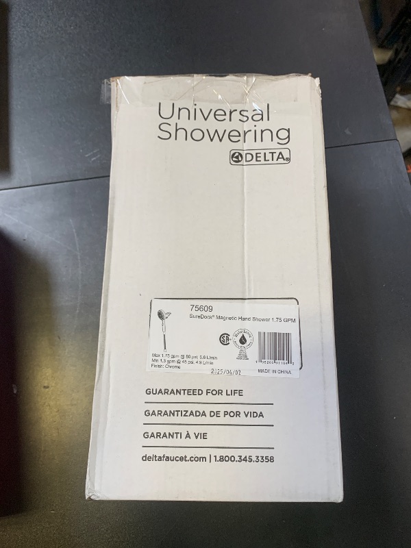 Photo 1 of Delta Faucet 6-Spray SureDock Magnetic Shower Head with Handheld Spray, Chrome Shower Head with Hose, Showerheads & Handheld Showers, Handheld Shower Heads, MagnaTite Docking, Chrome 75609