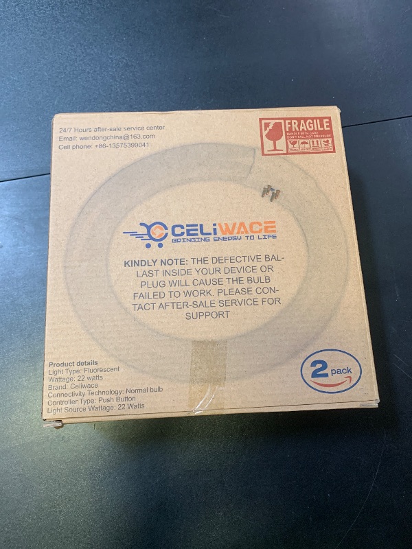 Photo 1 of Celiwace 8 Inch Round 22 Watt T9 Circular Fluorescent Bulb FC8T9/DL Circline Fluorescent Lamp 11026 6500K