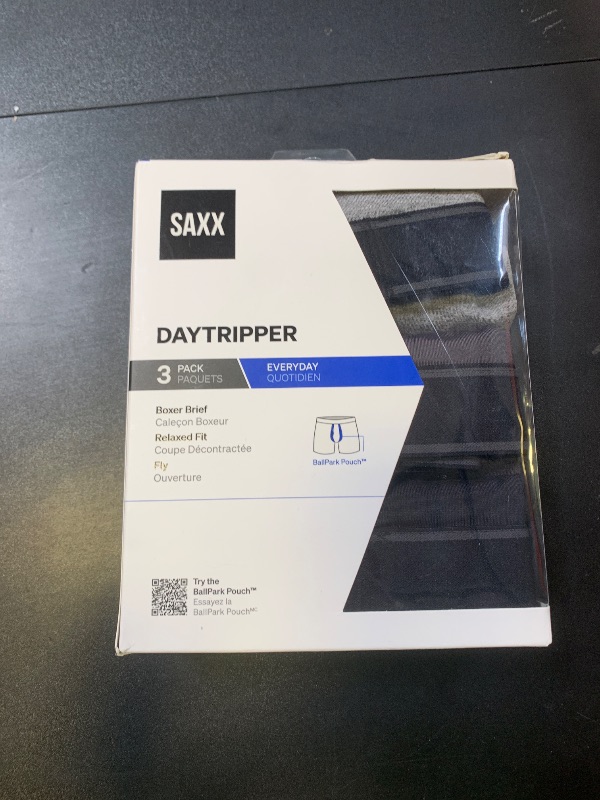 Photo 1 of SAXX Underwear Co. Men's Underwear with Pouch Daytripper Boxer Brief Fly 3Pk, BLACK/GRAPHITE/GREY HTHR, Small