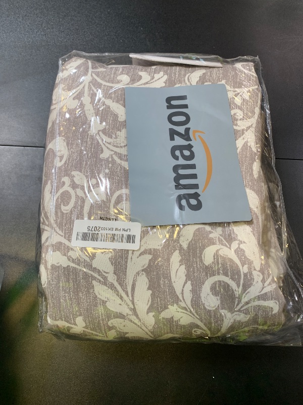 Photo 1 of jinchan Blackout Curtains for Bedroom, Taupe Grey Scroll Floral Patterned Curtains 96 Inch Length for Living Room, Vintage Art Deco Drapes, Thermal Insulated Window Curtains Grommet 2 Panels