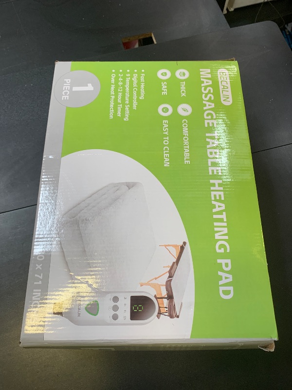 Photo 1 of Massage Table Warmer Heating Pad Professional SPA Massage Bed Warmer with Timer, 9 Heat Settings, Overheat Protection for Massage Bed & Spa, Thickened & Soft Fleece, 30" x 71"