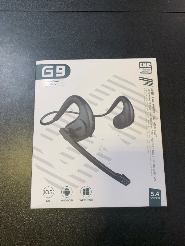 Photo 1 of BANIGIPA Bluetooth Headset with Removable Microphone, Noise Cancelling Wireless Headset for Phones Laptop Computer PC, Open Ear Headphones for Office Meeting Running Cycling Driving Working-12 Hrs