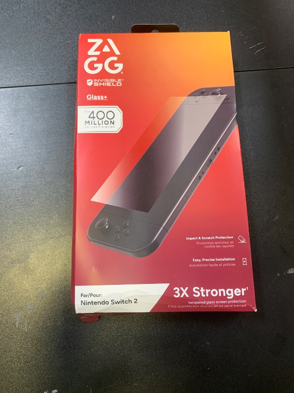 Photo 1 of ZAGG Glass+ Nintendo Switch 2 Screen Protector – 3X Stronger Tempered Glass with Reinforced Edges, Scratch & Smudge Resistant, InvisibleShield, Easy Installation, Smooth Touch