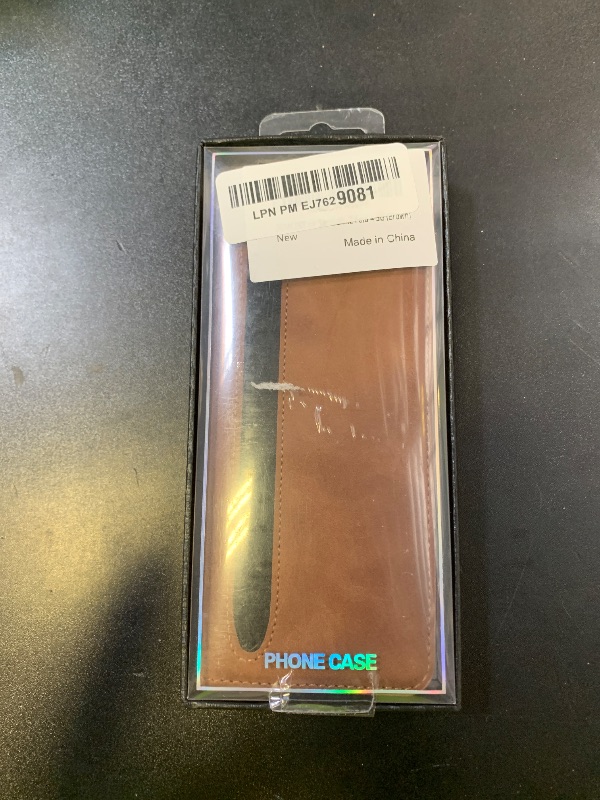 Photo 1 of DEMCERT for Samsung Galaxy Z Fold 4 5G with S Pen Slot,Military Armor Cases Full Body Protective Anti-Scratch Hard Slim Leather Bracket Case with Screen Protector for Galaxy Z Fold 4 5G (Brown)