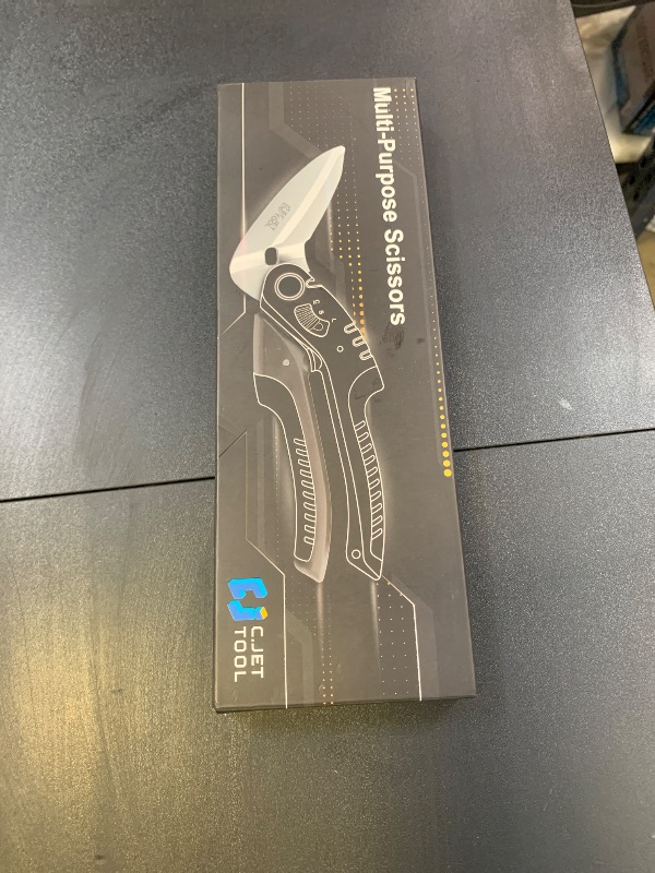 Photo 1 of C.JET TOOL 10" Heavy Duty Carpet Cutter, Industrial Scissors, Multipurpose, Professional Soft Grip Stainless Steel (Turquoise)