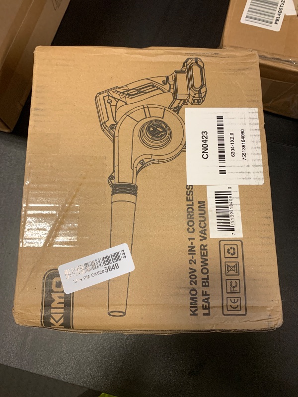 Photo 1 of K I M O. Cordless Leaf Blower and Vacuum Combo 4 In 1, 3 Nozzles for Inflation and Deflation, 190MPH, Control Panel with 3 Speed,20 Inch Extended Tube, 2.0Ah Battery Powered Leaf Blowers for Lawn Care