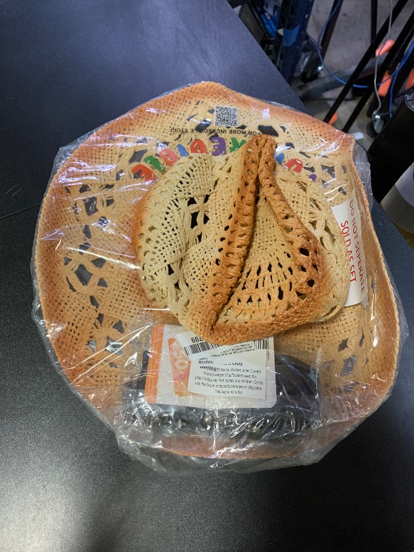 Photo 1 of Funcredible Straw Cowboy Hat for Women - Vintage Cowgirl Hat with 3 Replaceable Hat Bands - Western Attire for Men and Women (Style5)