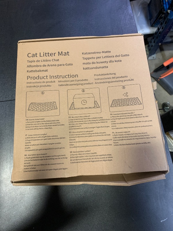 Photo 1 of Garoopion Cat Mat for Litter Box, Large 34" X 22" Cat Litter Mat, Waterproof Silicone Pad for Floor, Gray
