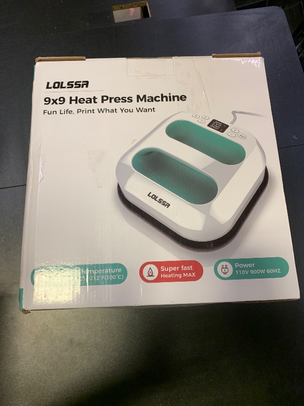 Photo 1 of Heat Press Machine for T Shirts- 9x9 Heat Press Shirt Press Machine with Precise Temperature Control, Mini Heat Press for Hats, Dresses, Pillows, Tote Bags-Green (Green)