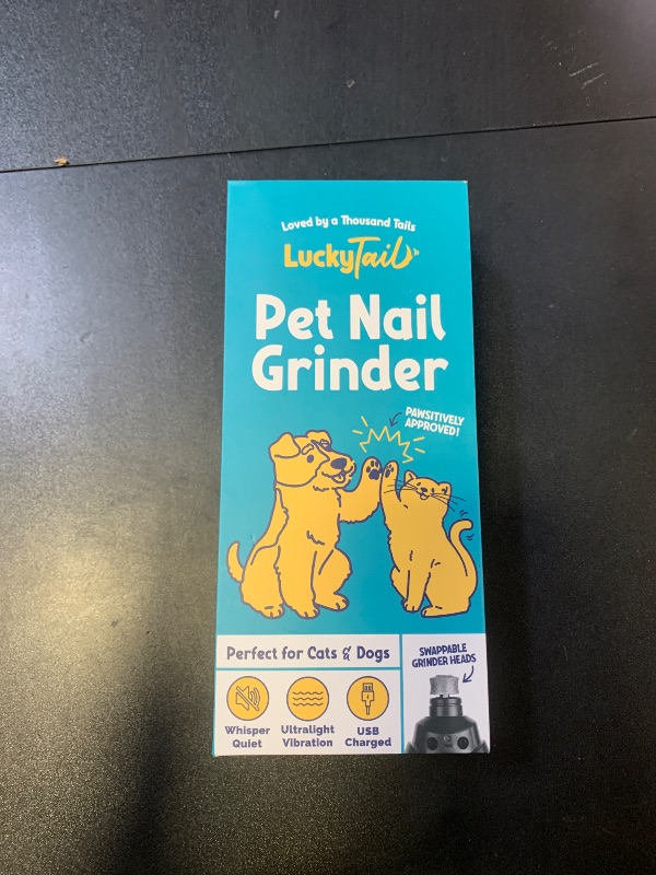 Photo 1 of LuckyTail Pet Nail Grinder for Dogs and Cats - Super Quiet and Low Vibration Electric Dog Nail Grinder with 2 LED Lights - USB Rechargeable and Cordless - 2 Speeds - Small to Large Pets - Teal