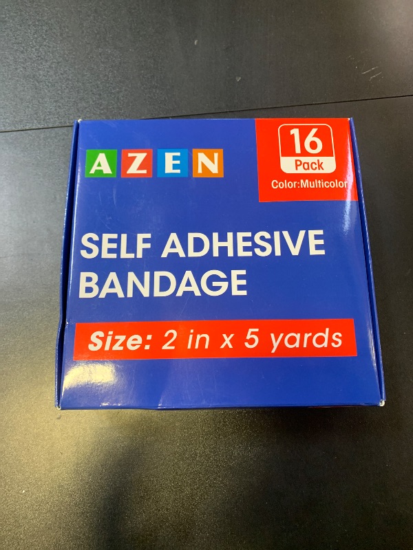 Photo 1 of AZEN 16 Pack Self Adhesive Bandage Wrap, 2" X 5 Yards Elastic Cohesive Bandage Wrap, Color Athletic Tape, Vet Wrap, Ankle Tape