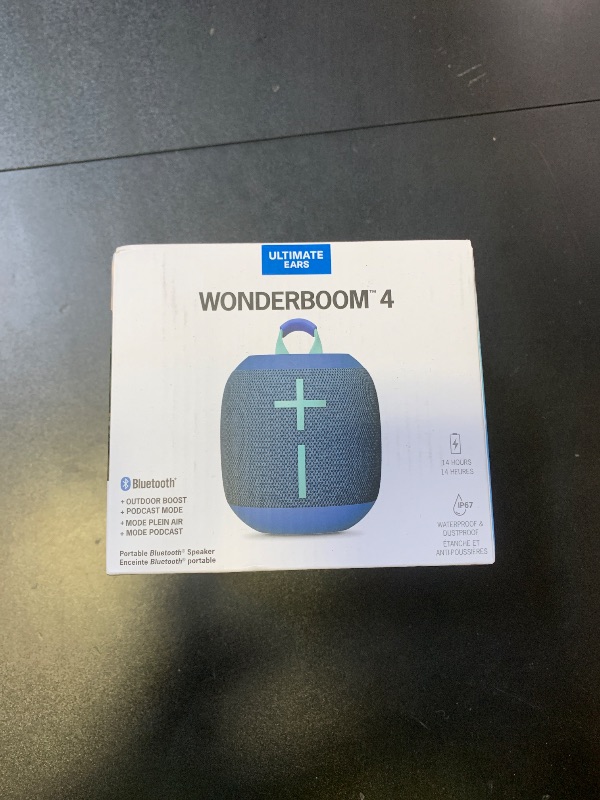 Photo 1 of Ultimate Ears WONDERBOOM 4 Outdoor Speakers Bluetooth Waterproof with Big Bass & 360-Degree Sound, Dustproof Floating Wireless Speaker, 131ft Range - Blue