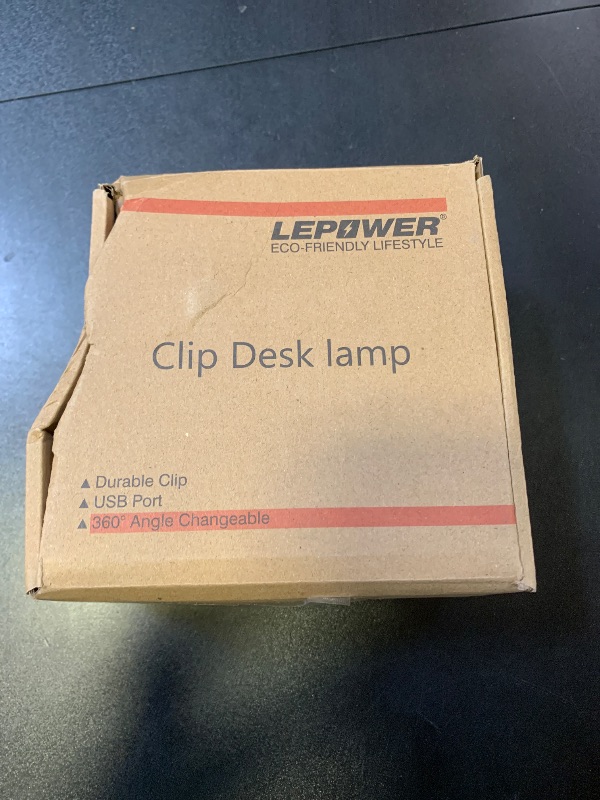 Photo 1 of LEPOWER Clip on Light/Reading Lights/Book Light/Desk Lamp Color Changeable/Night Lights Clip on for Desk, Bed Headboard and Computers, Adapter Included (Black)