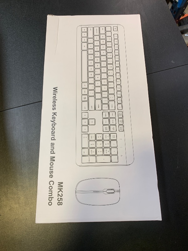 Photo 1 of Wireless Keyboard and Mouse Combo, Full Size Silent Ergonomic Keyboard and Mouse, Long Battery Life, Optical Mouse, 2.4G Lag-Free Cordless Mice Keyboard for Computer, Mac, Laptop, PC, Windows