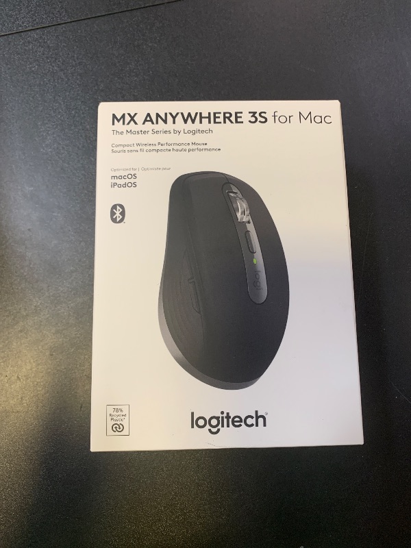 Photo 1 of Logitech MX Anywhere 3S for Mac, Compact Wireless Bluetooth Mouse, 8K DPI Any-Surface Tracking, Quiet Clicks, USB C, Wireless Mouse for MacBook Pro, MacBook Air, iMac, iPad - Space Grey
