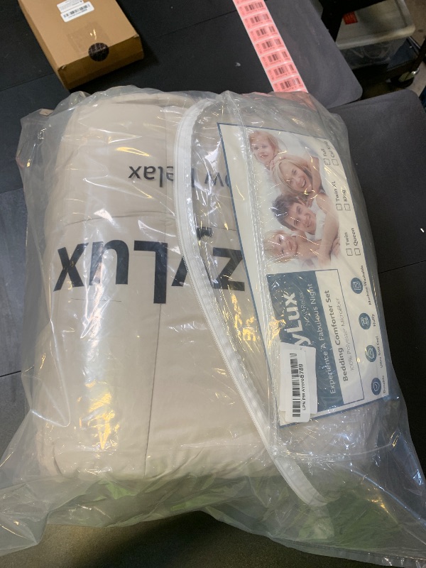 Photo 1 of CozyLux King Size Comforter Set Beige, 7 Pieces Bed in a Bag, Beige Comforter King Size, All Season Bedding Sets with Stitch Quilted Comforter, Flat Sheet, Fitted Sheet, Pillowcases