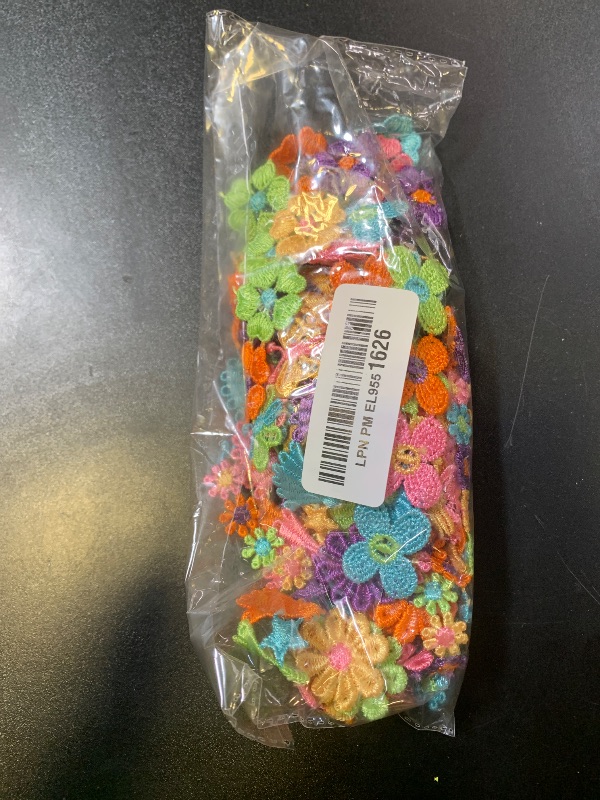 Photo 1 of WILLBOND Total 12 Yards Daisy Trim Ribbons Floral Lace Decorating 6 Sizes Flower Embroidered Trim Ribbons for Sewing for Dress Hair Accessories Wedding Party Decor Sewing and Art Craft Projects