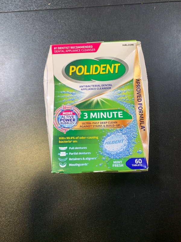 Photo 1 of Polident 3 Minute Antibacterial Dental Appliance Cleanser Tablets, 60 Count