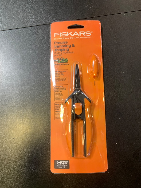 Photo 1 of Fiskars 6" Pruning Scissors for Flowers, Buds, Weeds and Small Plants, Garden Snips with Resin Resistant Nonstick Stainless Steel Blades, Gardening Trimmers with Comfortable Handle