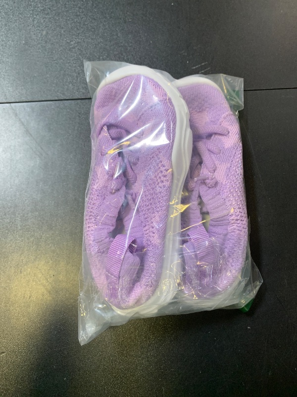 Photo 1 of LeIsfIt Toddler Barefoot Shoes Girls Boys Lightweight Sneakers Kids Tennis Shoes Slip on Shoes Purple Star Size 9