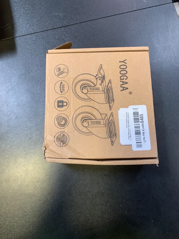 Photo 1 of 2 inch Stem Caster Wheels 1/2"-13 x 1(Stem Diameter 3/8", Stem Length 1") Threaded Casters Set of 4 Heavy Duty 600 lbs Industrial Castor Safety Smooth Quiet Caster with Brakes Wheels