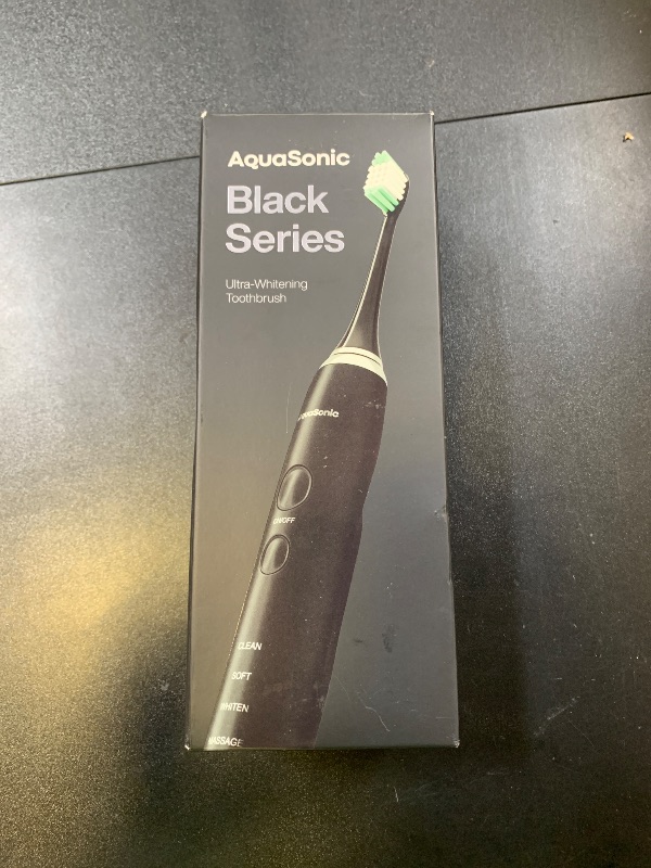 Photo 1 of Aquasonic Black Series Ultra Whitening Toothbrush – ADA Accepted Electric Toothbrush- 8 Brush Heads & Travel Case – 40,000 VPM Electric Motor & Wireless Charging - 4 Modes w Smart Timer