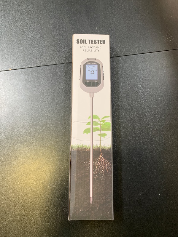 Photo 1 of YAMRON 4-in-1 Soil Moisture Meter Digital Plant Temperature/Soil Moisture/PH Meter/Sunlight Intensity Backlight LCD Display Soil Test Meter for Gardening, Farming and Outdoor Plants