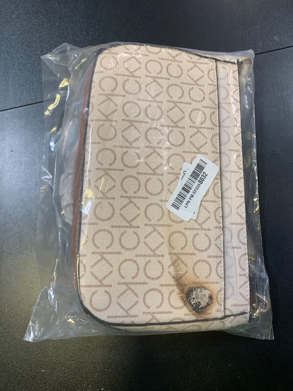 Photo 1 of Calvin Klein Lucy Triple Compartment Shoulder Bag, Vanilla/Khaki/Caramel Embossed