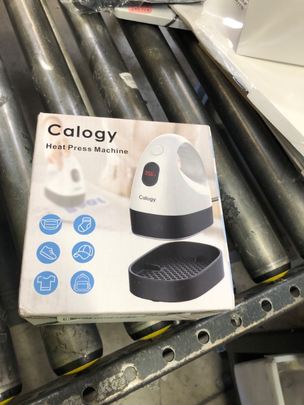 Photo 1 of Calogy Mini Heat Press, Heat Transfer Machine, Constant Temp Control, Insulated Safety Base, Fits for Crafts, T-Shirt, Hat, Cap, Pillows(White Pink)