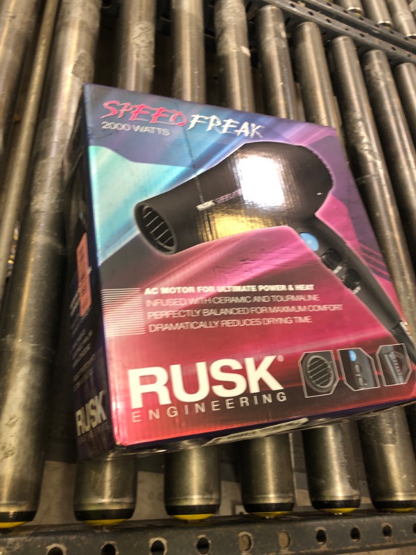 Photo 1 of RUSK Engineering Speed Freak Ceramic and Tourmaline Professional 2000 Watt Hair Dryer - Far-Infrared Heat and Natural Ions Dramatically Reduce Drying Time