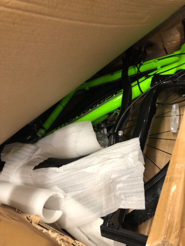 Photo 1 of Mongoose Switchback Trail Hardtail Mountain Bike for Adult Men Women, Front Suspension, 21-Speed, 27.5-Inch Wheels, Mechanical Disc Brakes, Large Frame, Neon Green