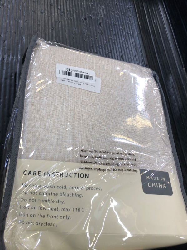 Photo 1 of 100% Blackout Shield Linen Blackout Curtains for Bedroom 84 Inches Long, Back Tab/Rod Pocket Living Room Drapes, Thermal Insulated Blackout Curtains 2 Panels Set, 50" W x 84" L, Cream