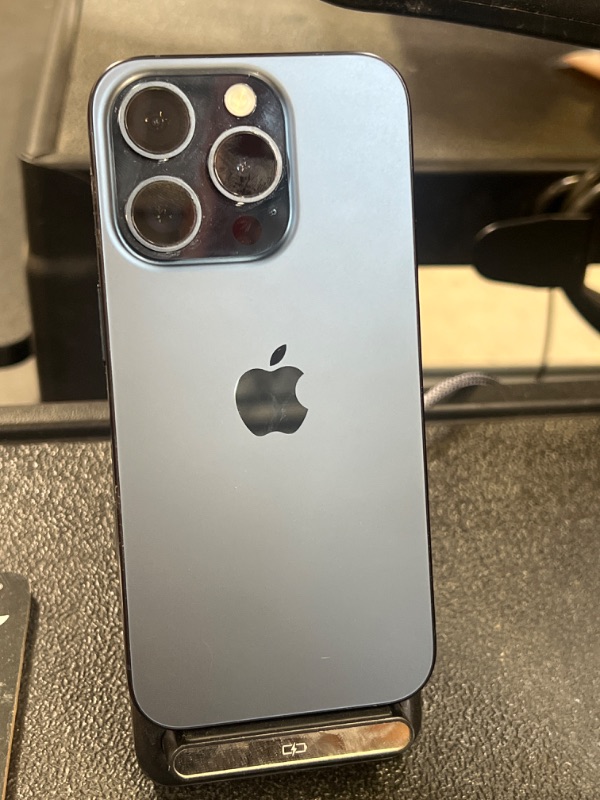 Photo 1 of Apple iPhone 15 Pro - Dark Blue - Unknown Storage, does not charge. Sold for parts. 