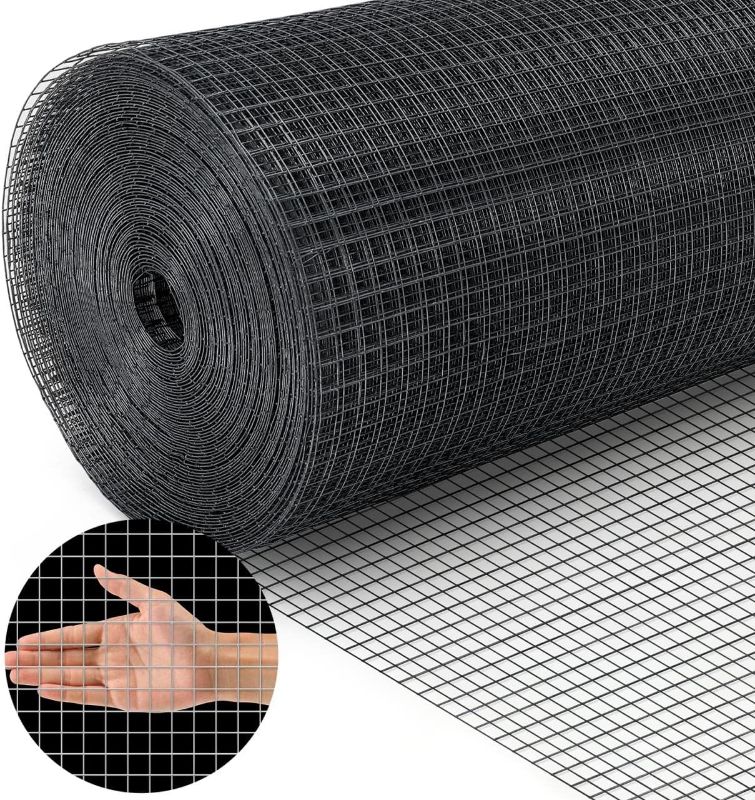 Photo 1 of Land Guard Hardware Cloth 1/2 inch 48inx100.1ft PVC Vinyl Coated 19 Gauge Square Chicken Wire Fence Mesh Roll Raised Garden Bed Plant Supports Poultry