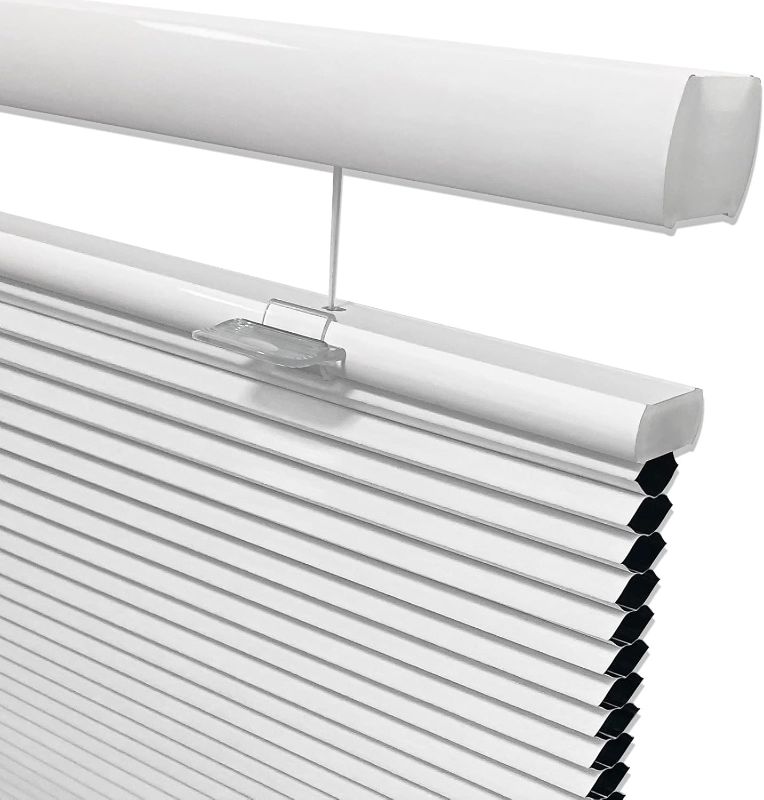 Photo 1 of Keego Blackout Window Blinds Top Down Bottom Up Cordless Cellular Shades, Honeycomb Blinds for Bathroom Kitchen Windows Doors, White(Blackout), Any Size