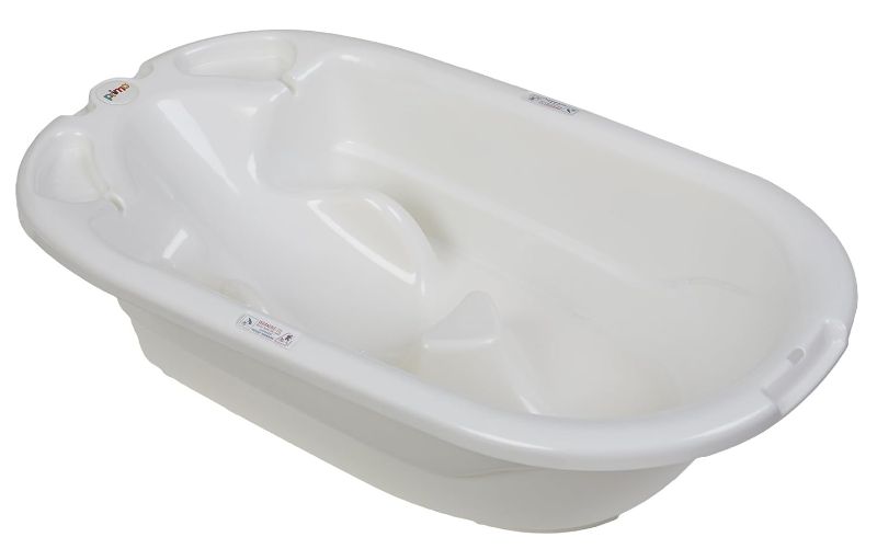 Photo 1 of EuroBath 2-Stage Baby Bath Tub, White - Large, Long Lasting Baby Essentials, Must-Have Baby Bathtub, Newborn Essentials, Infant Bathtub & Baby Care Products for Registry
