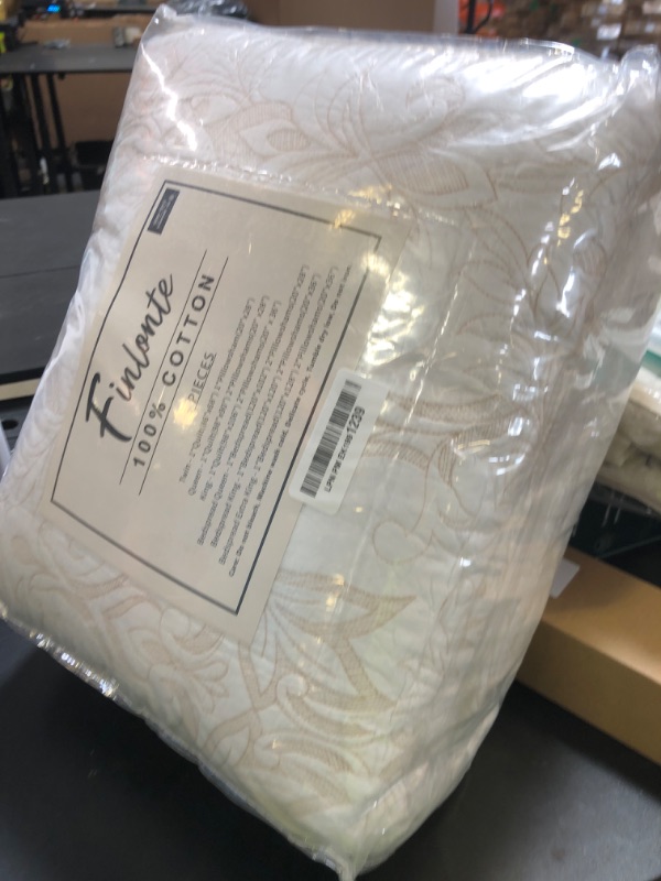 Photo 1 of Finlonte Oversized King Bedspread 120"x120" - 100% Cotton Vine Embroidery King/Cal King Quilted Bedspread Coverlet, Lightweight Extra Large Quilt Set with 2 Pillowshams, White/Yellow