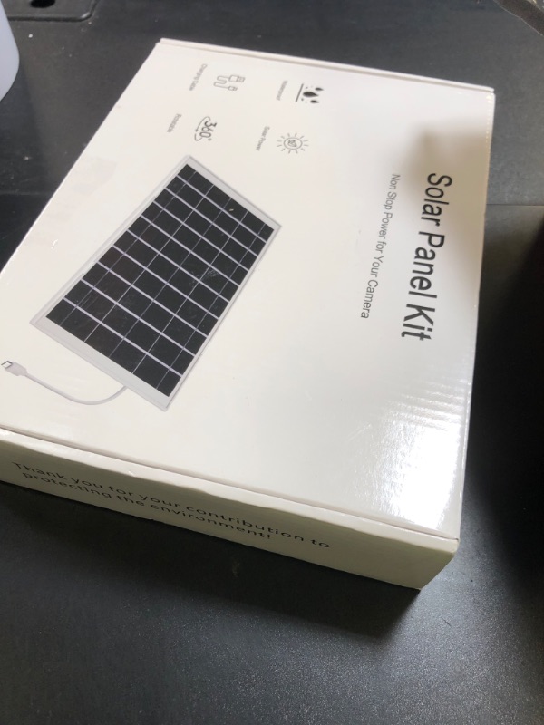Photo 1 of 8W Solar Panel for Outdoor Camera, IP65 Waterproof Solar Panel Power Supply Continuous for Security Cameras, with 9.8Ft On/Off Cable for Type-C Adapter & Cable Micro USB Port, 360° Adjustable Bracket