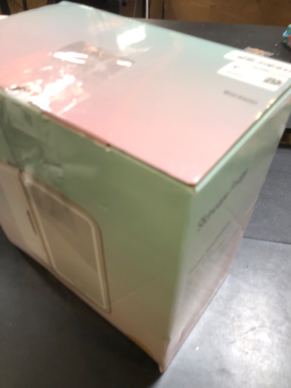 Photo 1 of YLFU Skincare Fridge, 6L/10 Can Mini Fridge for Bedroom with Dimmable LED Mirror, Portable Cooler & Warmer Small Compact Refrigerator for Skincare, Cosmetics, Bedroom and Office, White