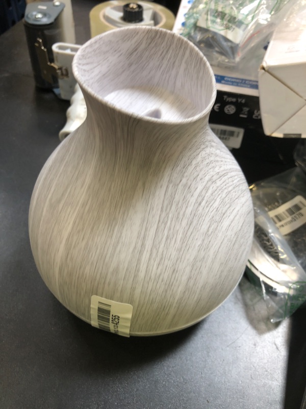 Photo 1 of BZseed Aromatherapy Essential Oil Diffuser 550ml 12 Hours White Wood Grain Aroma Diffuser with Timer for Large Room, Home, Baby Bedroom, Waterless Auto Shut-Off, 7 Colors Lights Changing