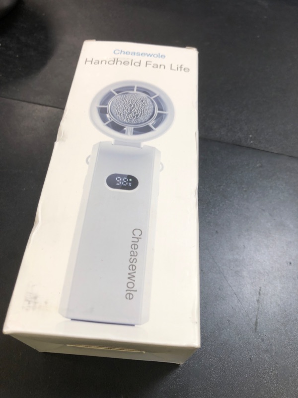 Photo 1 of [2025 Upgraded] Handheld Portable Fan, Ice Cooling Fan, High Speed, Rechargeable, 5000mAh, 16H Max, LED Display, 100-Speed, 90° Foldable, 3-IN-1 Portable Hand/Desk/Neck Fan for Travel, Gift(White)